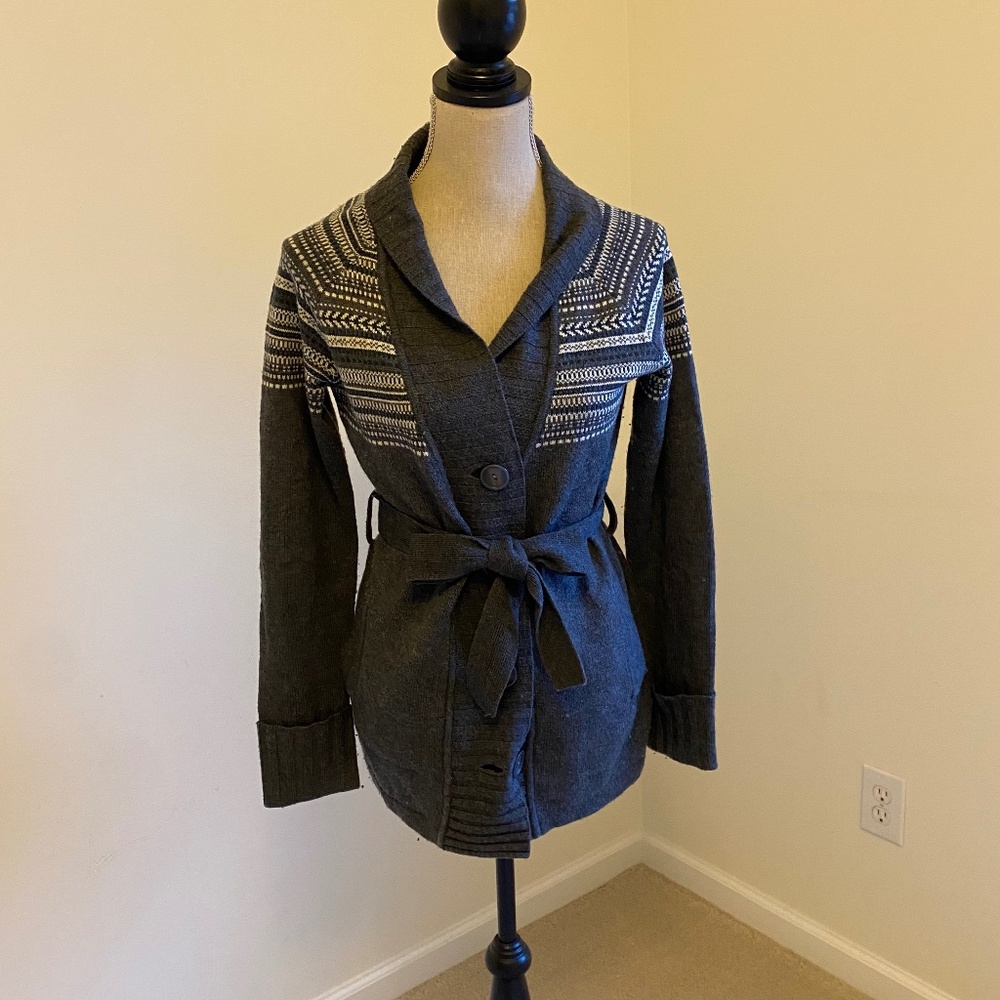 Patagonia Nordic Sweater Gray and White Size Small